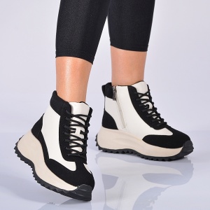 Ghete Sport Justina Alb/Negru