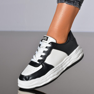 Adidasi Dama Marissa Alb/Negru- Need 4 Shoes