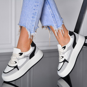 Adidasi Dama Narsia Alb/Negru- Need 4 Shoes