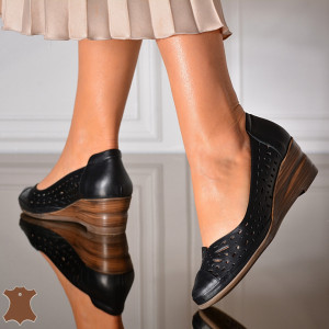 Pantofi Dama Piele Naturala Azalea Negri - Need 4 Shoes