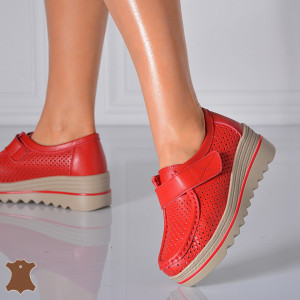Pantofi Dama Piele Naturala Corso 6 Rosii- Need 4 Shoes