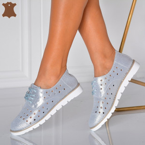 Pantofi Dama Piele Naturala Demy Albastri - Need 4 Shoes