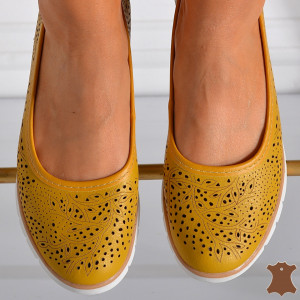 Pantofi Dama Piele Naturala Giana Mustar- Need 4 Shoes