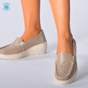 Pantofi Dama Piele Naturala Iuliana Bej- Need 4 Shoes