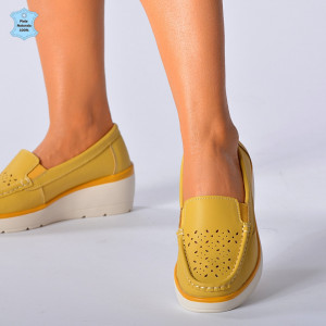 Pantofi Dama Piele Naturala Iuliana Galbeni- Need 4 Shoes
