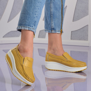 Pantofi Dama Piele Naturala Jet Yellow - Need 4 Shoes