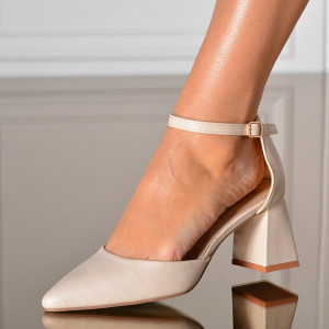 Pantofi Cu Toc Dama Charlotte Bej- Need 4 Shoes