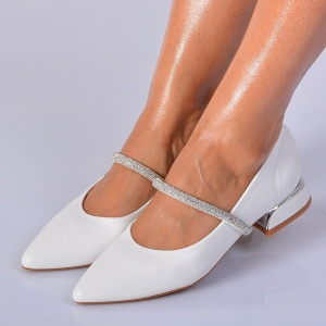 Pantofi Cu Toc Dama Flavy Albi- Need 4 Shoes