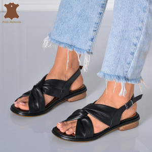 Sandale Dama Piele Naturala Caly Negre- Need 4 Shoes