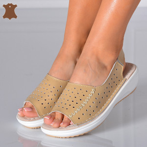 Sandale Dama Piele Naturala Lidy Bej- Need 4 Shoes
