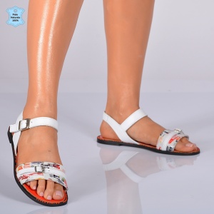 Sandale Dama Piele Naturala Mariana 3 Albe- Need 4 Shoes