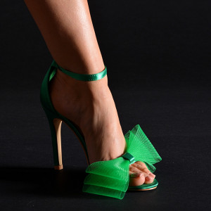 Sandale Dama Cu Toc Angelina Verzi- Need 4 Shoes