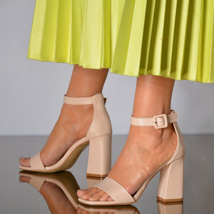 Sandale Dama Cu Toc Katiana Bej- Need 4 Shoes