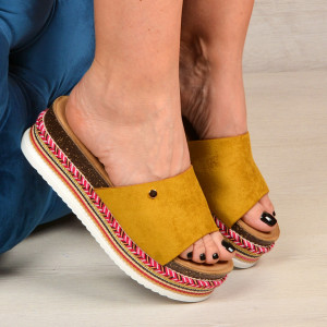 Papuci dama Carola Yellow - Need 4 Shoes