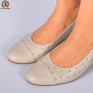 Pantofi Cu Toc Piele Naturala Bari Nude - Need 4 Shoes