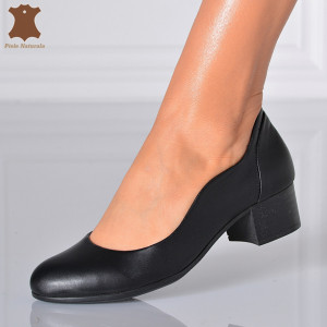 Pantofi Cu Toc Piele Naturala Carmen Negri- Need 4 Shoes