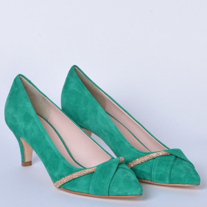 Pantofi Cu Toc Piele Naturala Denise Verzi- Need 4 Shoes