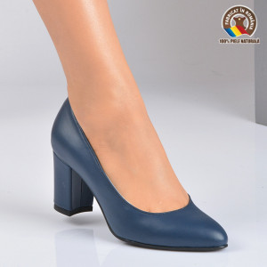 Pantofi Cu Toc Piele Naturala Haiti Navy- Need 4 Shoes