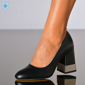 Pantofi Cu Toc Piele Naturala Iasmyn Negri - Need 4 Shoes