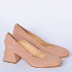 Pantofi Cu Toc Piele Naturala Idris Nude- Need 4 Shoes