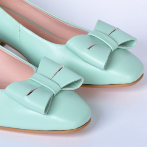 Pantofi Cu Toc Piele Naturala Iness Menta- Need 4 Shoes