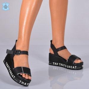 Sandale Dama Piele Naturala Gabriela Negre- Need 4 Shoes