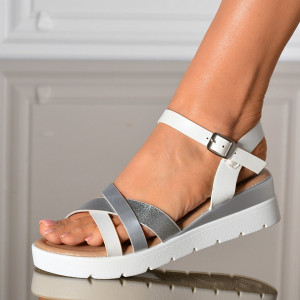 Sandale Cu Platforma Benita Albe- Need 4 Shoes