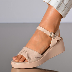 Sandale Cu Platforma Dalya Bej- Need 4 Shoes