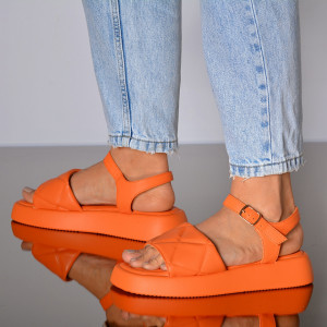 Sandale Cu Platforma Natasha Orange- Need 4 Shoes