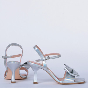 Sandale cu toc Piele Naturala Corina Argintii- Need 4 Shoes