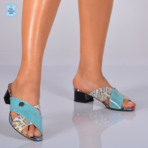 Papuci Dama Piele Naturala Anne 3 Turcoaz- Need 4 Shoes