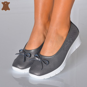 Pantofi Dama Piele Naturala Cleo Gri- Need 4 Shoes