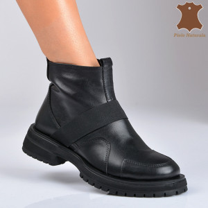 Ghete Dama Piele Naturala Elsa Negre- Need 4 Shoes