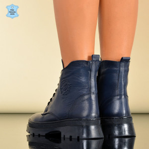 Ghete Dama Piele Naturala Marny 6 Navy- Need 4 Shoes