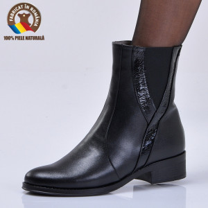 Ghete Dama Piele Naturala Mina Negre - Need 4 Shoes