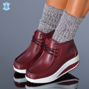 Ghete dama Piele Naturala Zena 2 Bordo- Need 4 Shoes