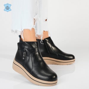 Ghete Dama Imblanite Piele Naturala Ilinca Negre- Need 4 Shoes