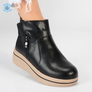 Ghete Dama Imblanite Piele Naturala Ilinca Negre- Need 4 Shoes