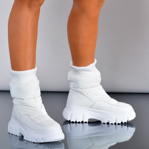 Cizme Dama Imblanite Mavy Albe- Need 4 Shoes