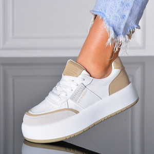 Adidasi Dama Leva Alb/Kaki- Need 4 Shoes