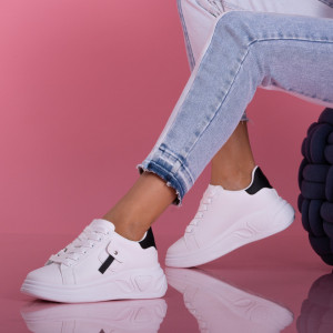 Adidasi dama Marlo Alb/Negru - Need 4 Shoes