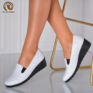 Pantofi Dama Piele Naturala Crina Albi- Need 4 Shoes