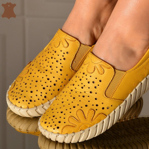 Pantofi Dama Piele Naturala Doti Mustar- Need 4 Shoes