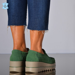 Pantofi Dama Piele Naturala Ibo Verzi- Need 4 Shoes