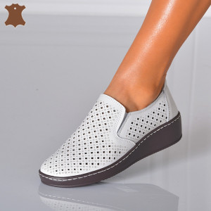 Pantofi Dama Piele Naturala Ilona Albi- Need 4 Shoes
