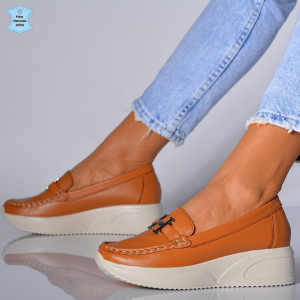 Pantofi Dama Piele Naturala Livia Camel- Need 4 Shoes