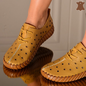 Pantofi Dama Piele Naturala Noemy Mustar- Need 4 Shoes