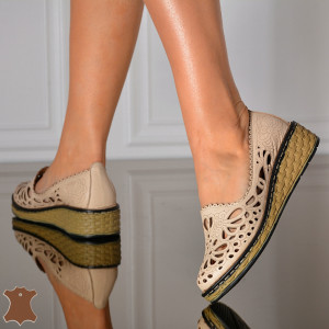 Pantofi Dama Piele Naturala Velika Bej- Need 4 Shoes