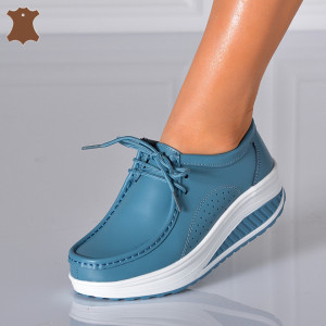 Pantofi Dama Piele Naturala Zena 5 Albastri- Need 4 Shoes 