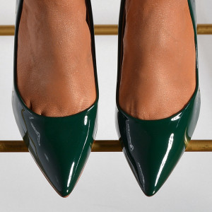 Pantofi Cu Toc Dama Rossy Verzi- Need 4 Shoes